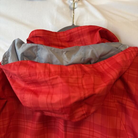 Columbia Interchange Women’s 3X Omni Tech Waterproof Breathable Red Plaid Jacket - Picture 5 of 13